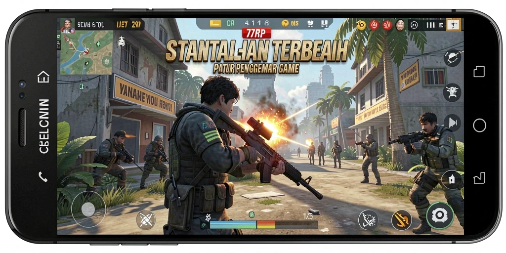 Screenshot 77RP menampilkan aksi pertempuran strategis yang mendebarkan.