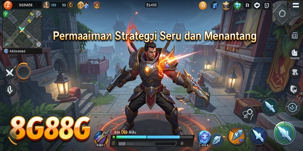 Tangkapan layar gameplay 8G8G menampilkan pertempuran strategi yang intens.