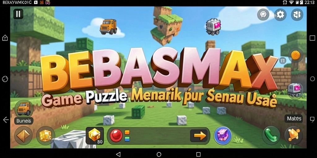 Screenshot gameplay BEBASMAX menampilkan teka-teki yang penuh warna dan menarik.