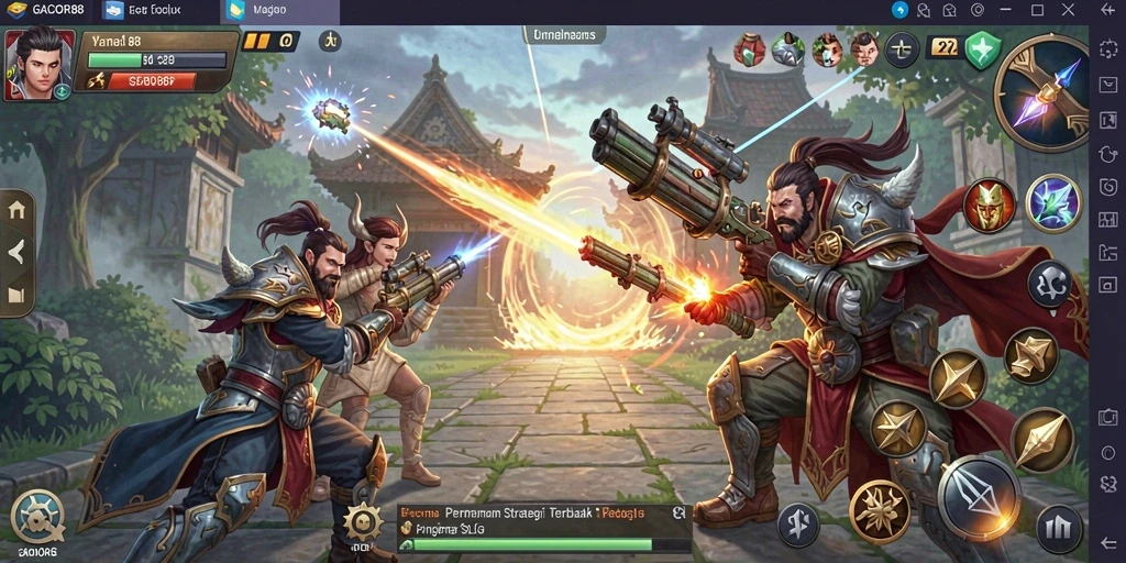 Screenshot utama GACOR88 menampilkan aksi strategis yang seru dalam permainan.
