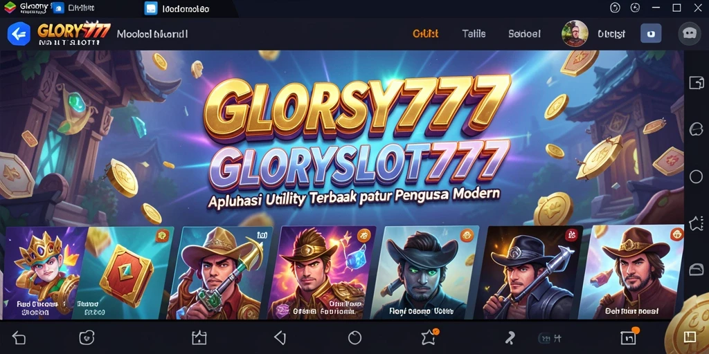 Tampilan utama GLORYSLOT777 dengan berbagai fitur alat Utility.