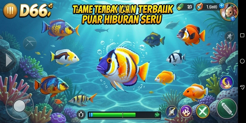 Tampilan menarik dari gameplay Tembak Ikan yang penuh warna.