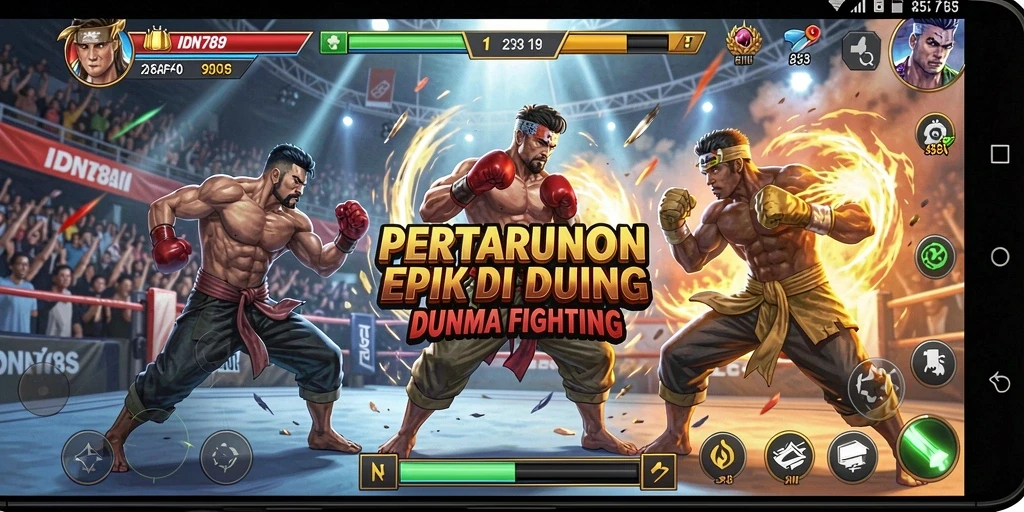 Screenshot gameplay IDN789 menampilkan pertarungan seru dengan grafis menawan.