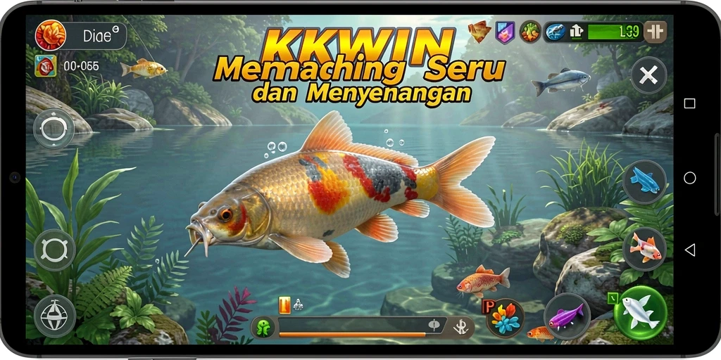 Tampilan gameplay permainan memancing yang mendebarkan di KKWIN.