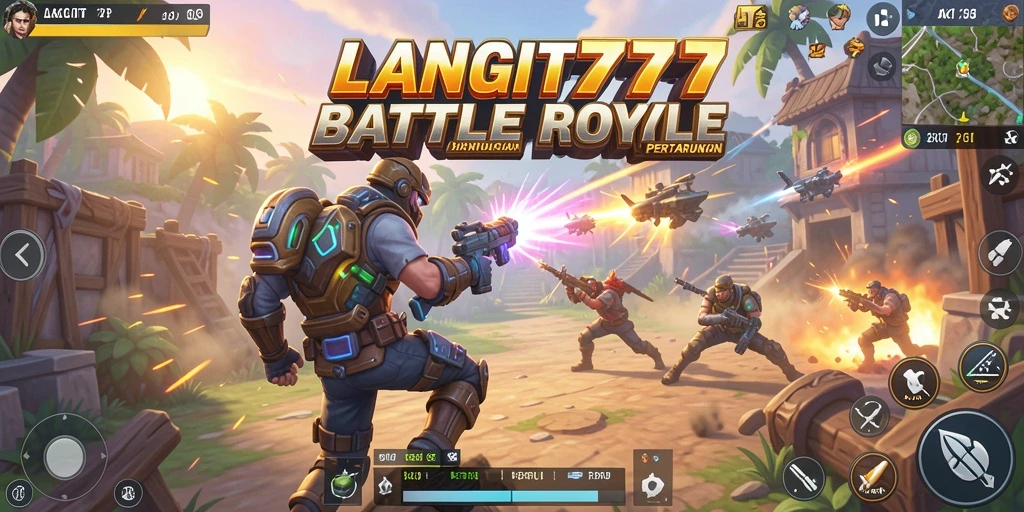 Screenshot gameplay LANGIT777 menampilkan aksi pertarungan seru di medan tempur.