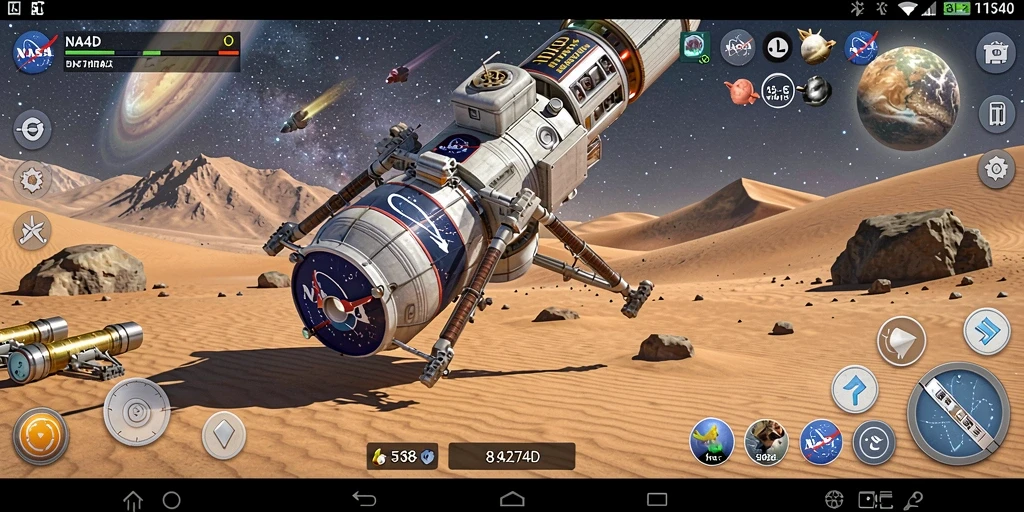 Tangkapan layar utama NASA4D menampilkan gameplay menyenangkan dan desain menarik.
