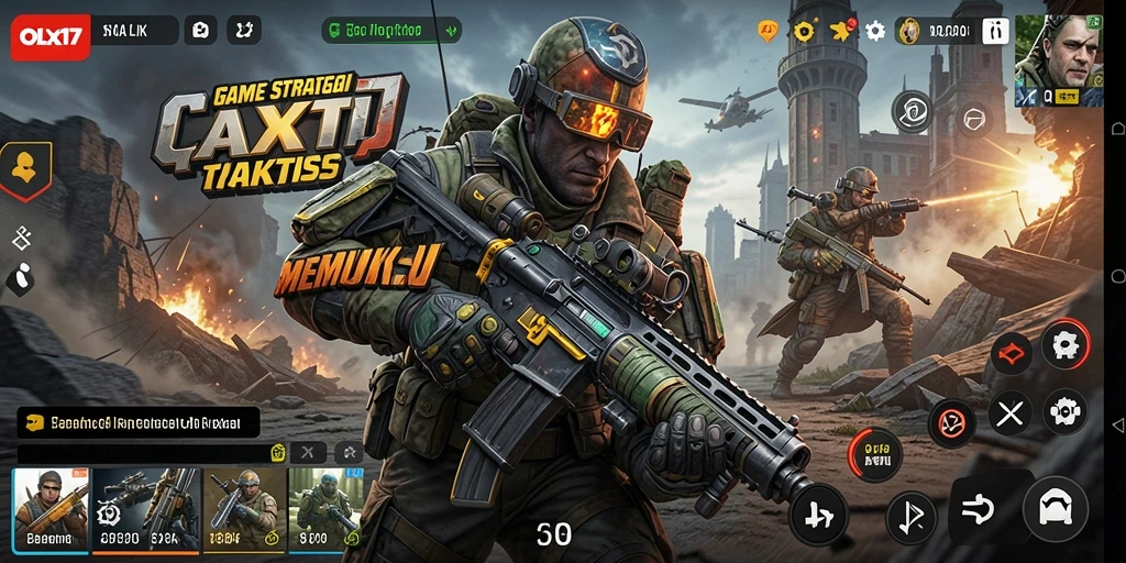 Tangkapan layar utama OLX17 menunjukkan aksi strategi yang intens.