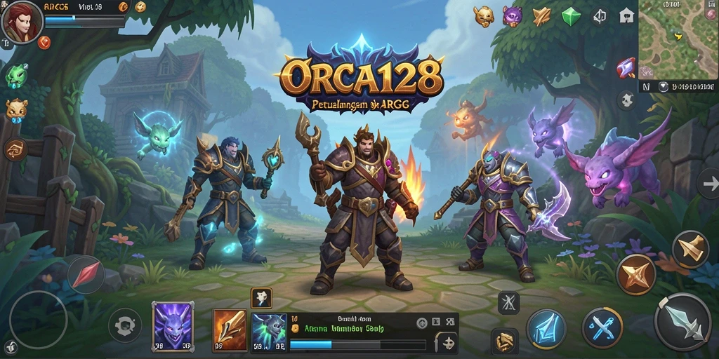 Screenshot gameplay ORCA128 yang menunjukkan aksi pertarungan seru.