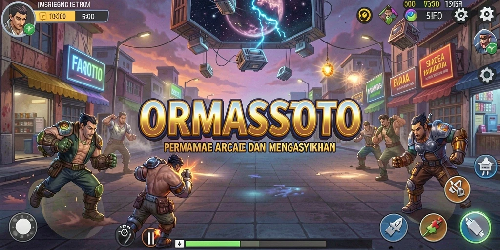 Screenshot gameplay ORMASSTOTO menampilkan aksi seru dalam game Arcade.