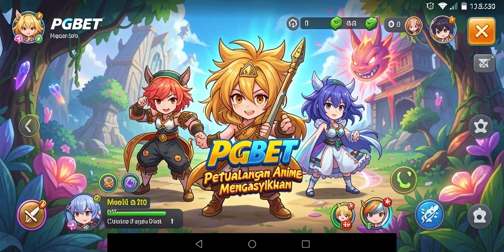 Tampilan gameplay PGBET dengan karakter anime keren.
