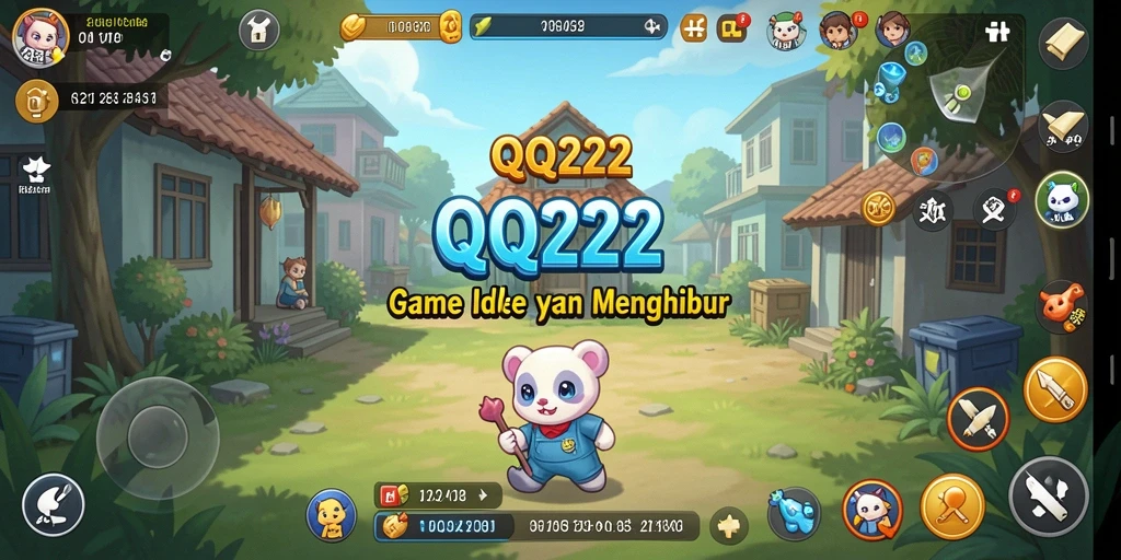 Screenshot gameplay QQ222 menunjukkan dunia gaming Idle yang menarik dan penuh warna.