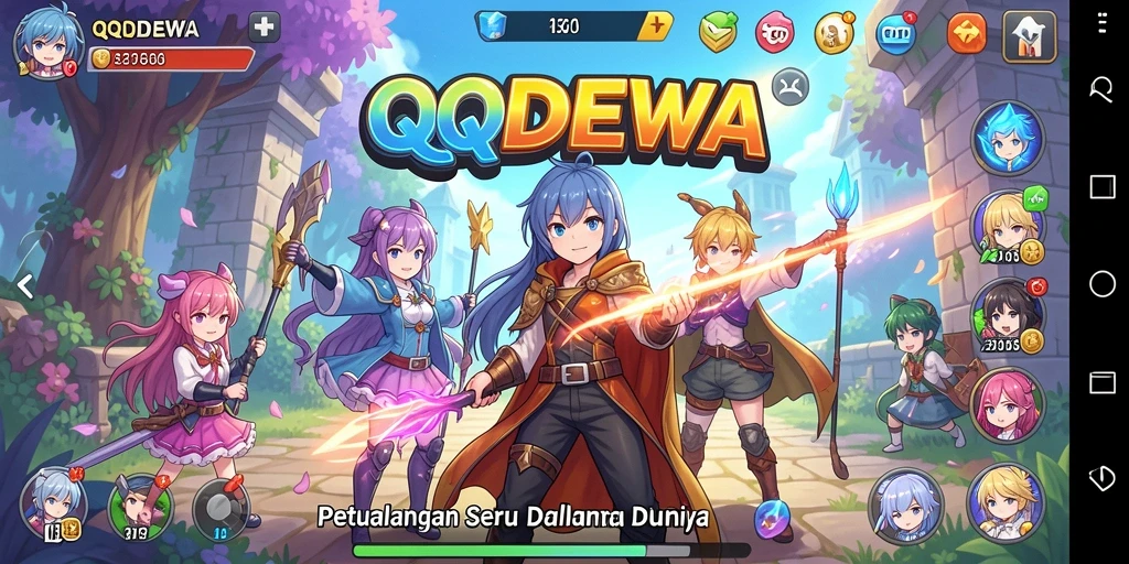 Tampilan gameplay QQDEWA yang penuh warna dan menarik.