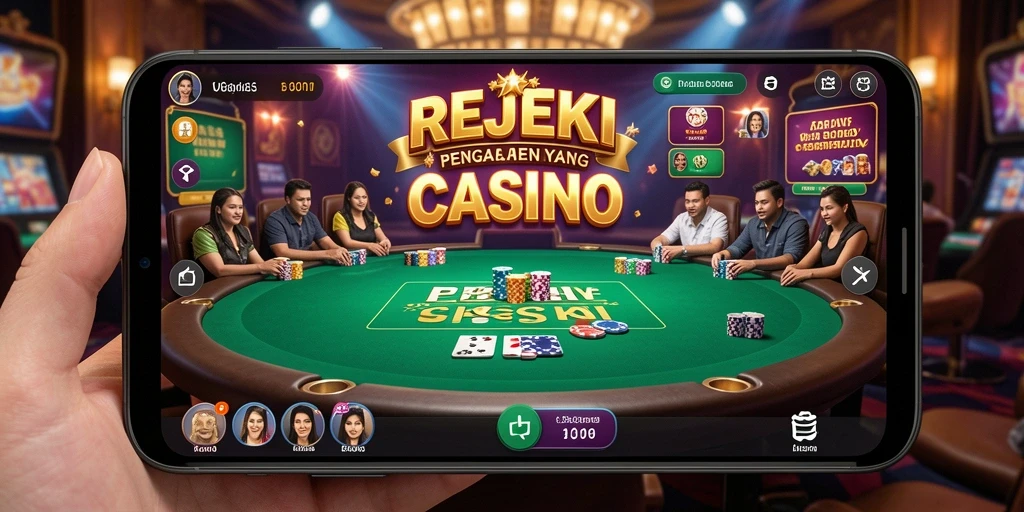 Screenshot utama gameplay Live Casino REJEKI dengan dealer profesional.