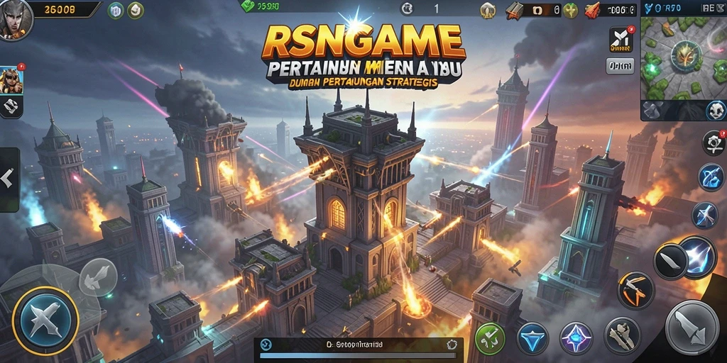 Screenshot RSNGAME menampilkan aksi seru dalam pertahanan menara.