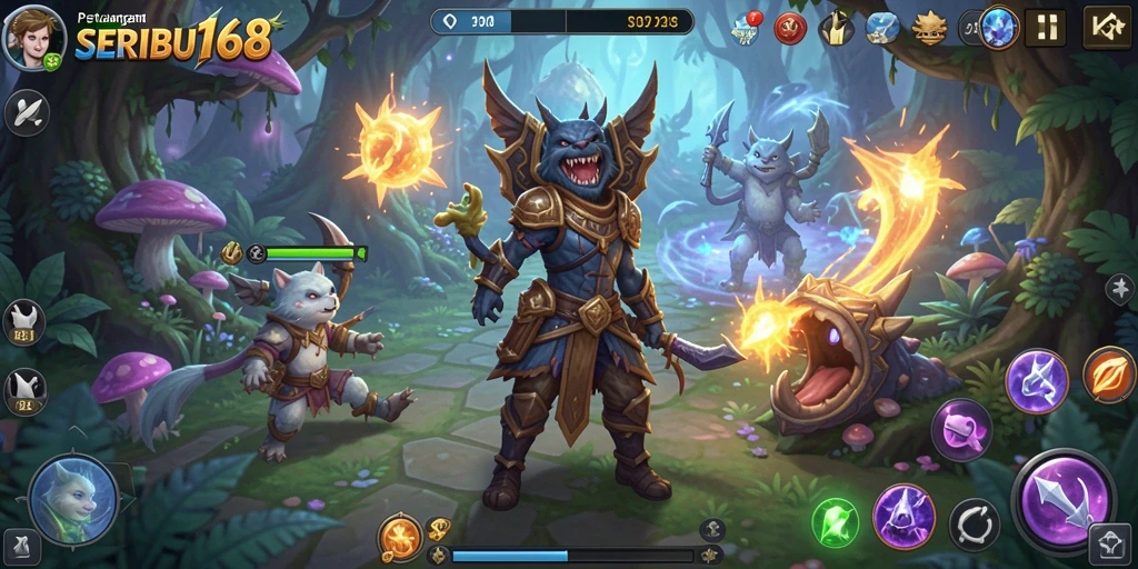 Screenshot SERIBU168 menampilkan gameplay menawan saat menjelajahi dunia fantasi.
