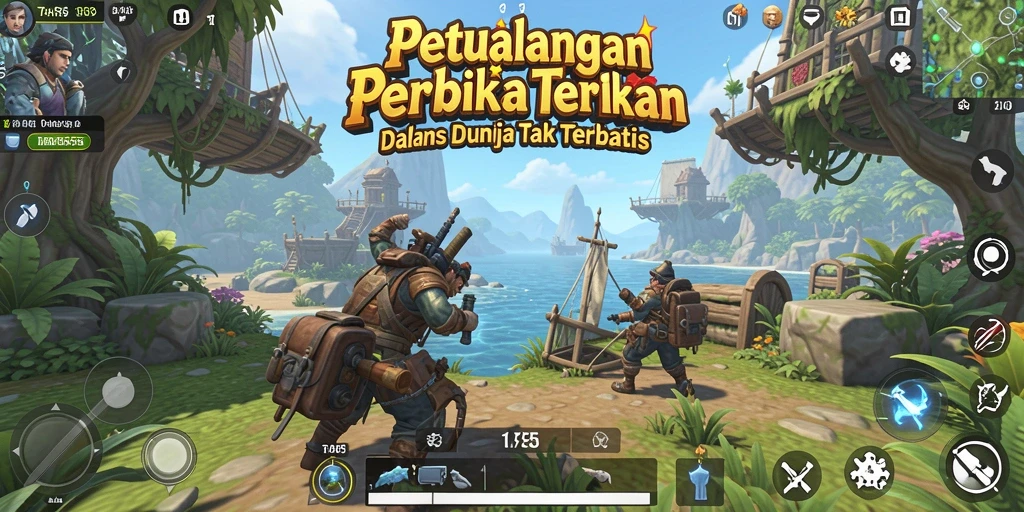 Screenshot TAR555 menampilkan pemain yang menjelajahi dunia terbuka yang luas.