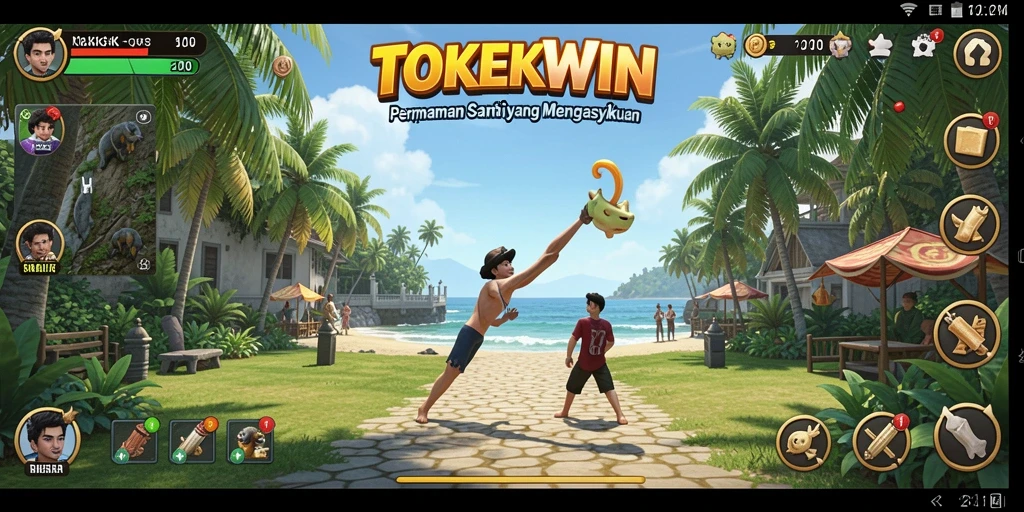 Tampilan menarik dan penuh warna dalam gameplay TOKEKWIN.