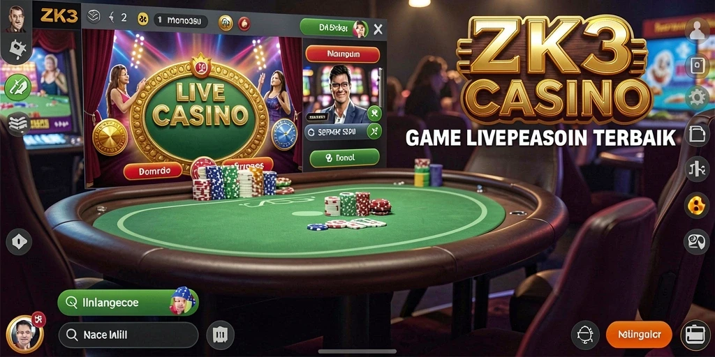 Tampilan gameplay Live Casino ZK3 yang menarik dan mendebarkan.